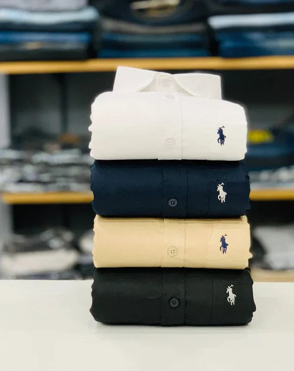 RL Polo Plain Shirts (Combo of 4pcs)