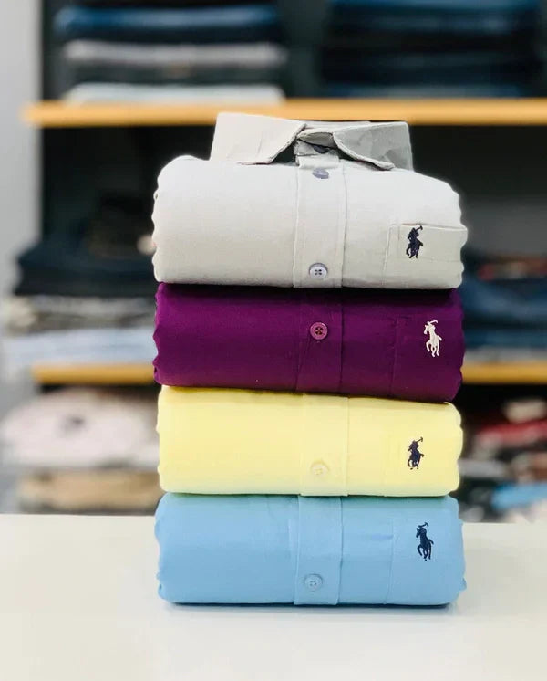 RL Polo Plain Shirts (Combo of 4pcs)